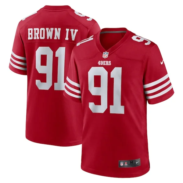 High-Quality SF 49ers Game Jersey - Scarlet | NFL Fan Apparel