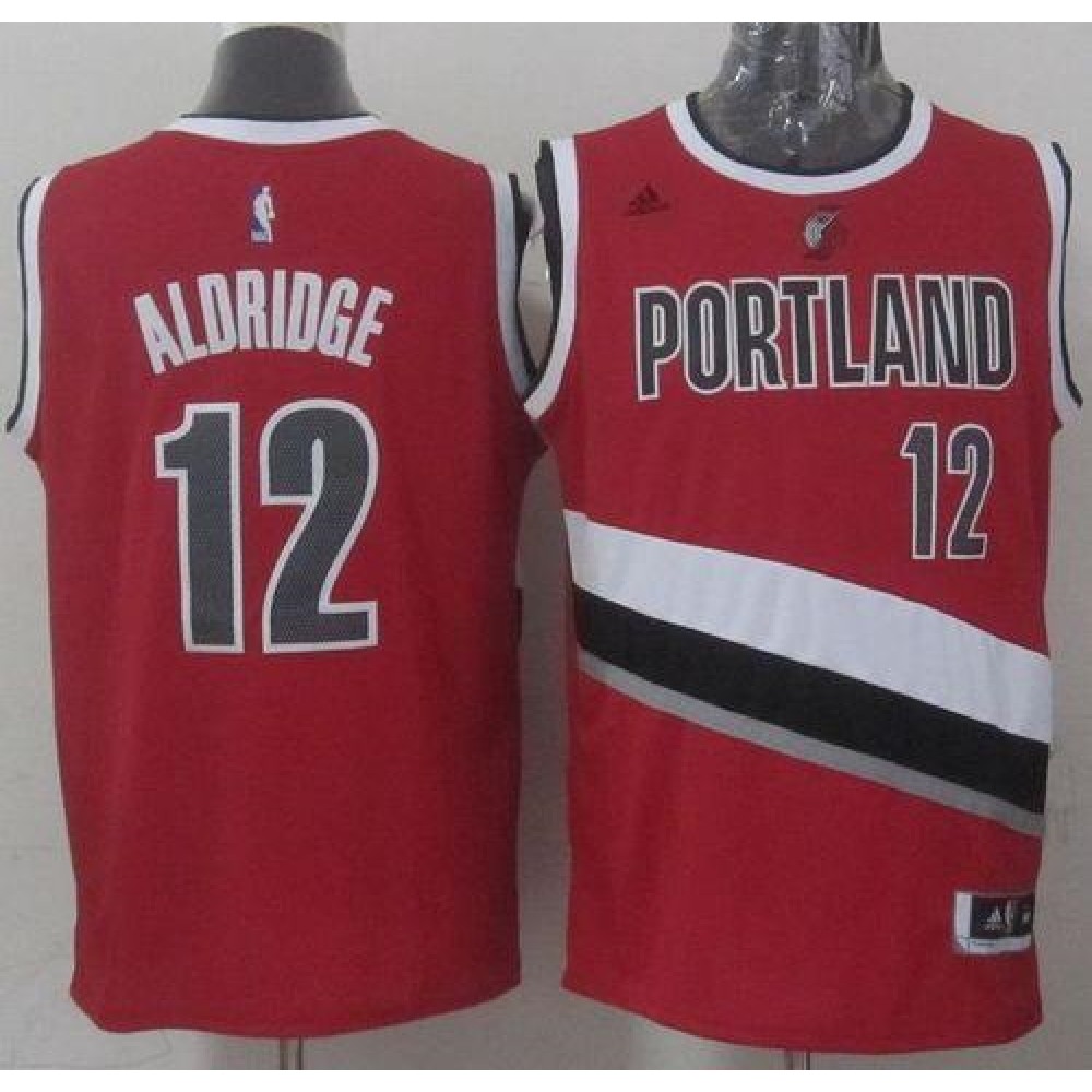 Fan Favorite Vintage Men's POR #12 LaMarcus Red Basketball Jersey