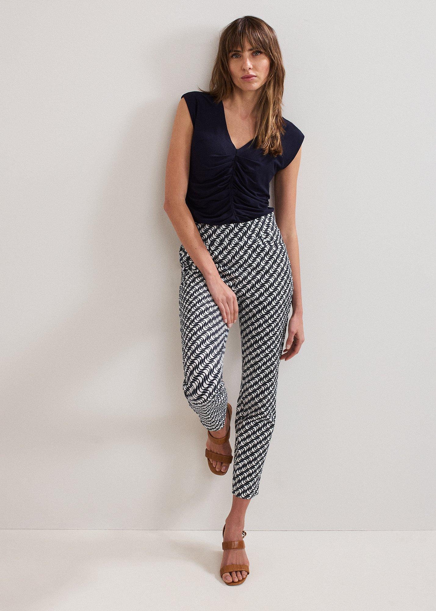 Taia Pleat Front V Neck Top