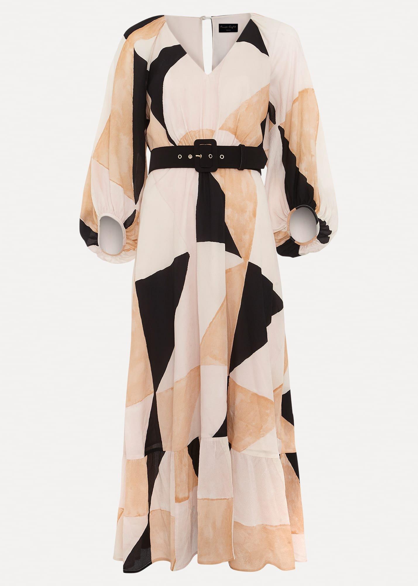 Petite Sophia Colour Block Belted Dress