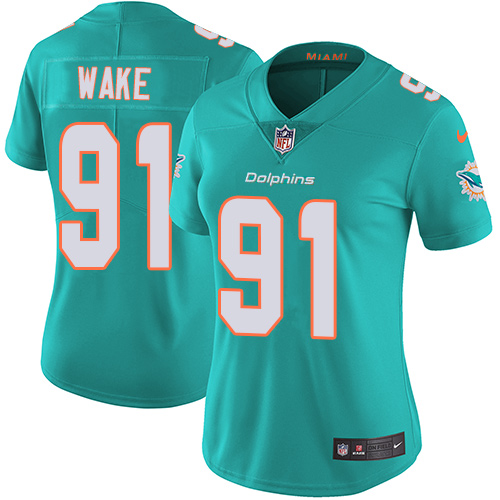 NFL M D Dolphins #91 Cameron Wake Limited Green Jersey - Fan Favorite