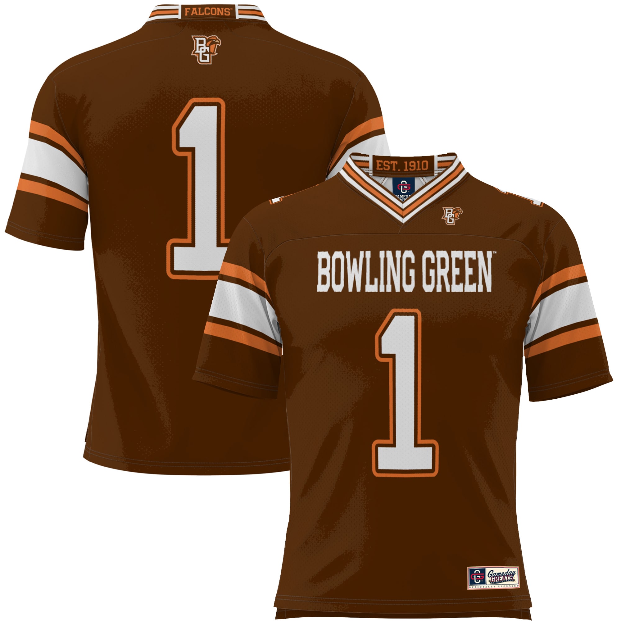 #1 Bowling Green St. Falcons GameDay Greats Youth Endzone 2026/2027 Football Jersey - Brown