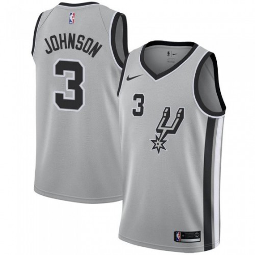 SAS #3 Keldon Johnson Durable 2024 Statement NBA Jersey - Silver