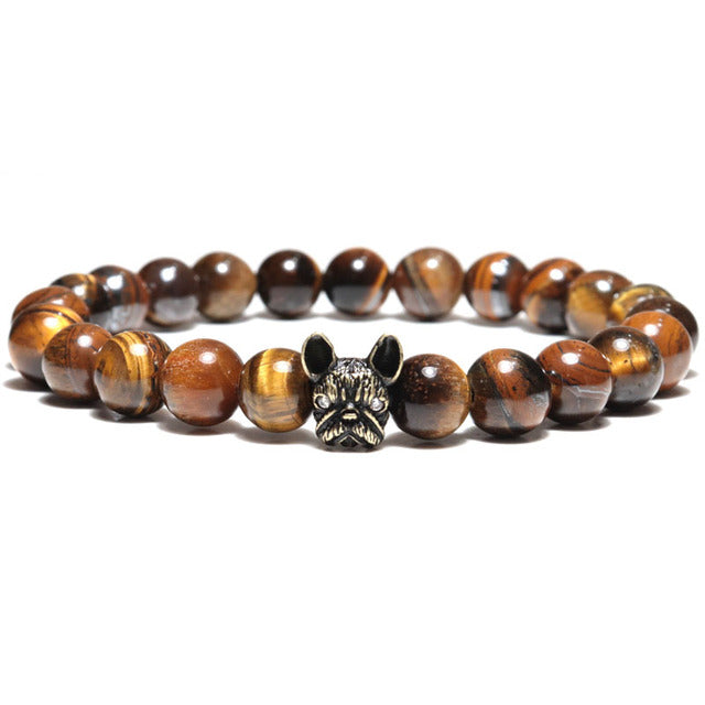 French Bulldog French Bulldog Bracelet Onyx Lava Stone Comfy Pet Product