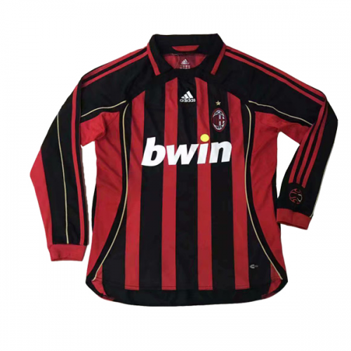 AC Milan Home 0607 Retro Long Sleeve Jersey - Official Replica 9718