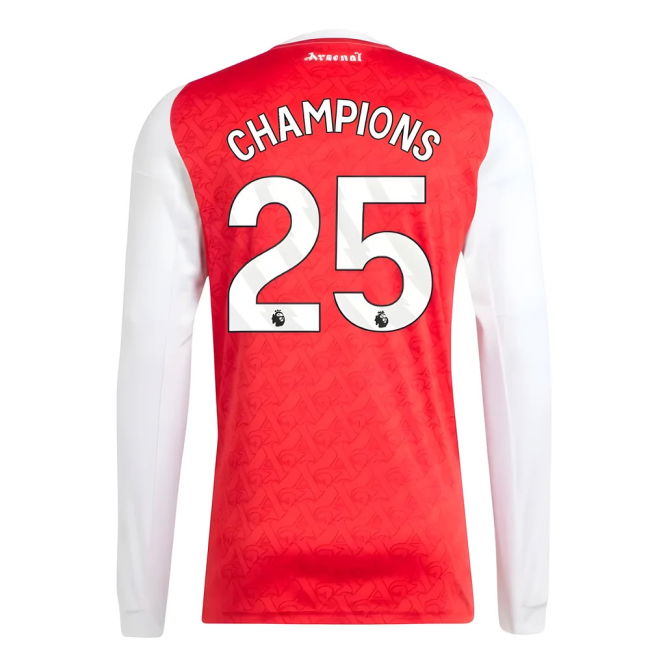 2025-2026 Arsenal Long Sleeve Home Shirt (Champions 25)
