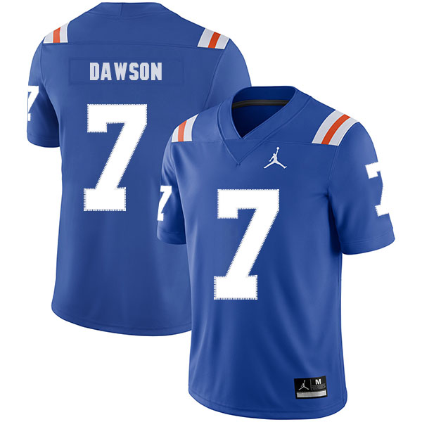 Men's None Blue 2024 stitched Duke Dawson #7 game jersey Jersey