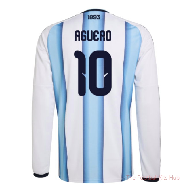 [LK] 2026/27 Argentina Long Sleeve Home Shirt (Aguero 10)