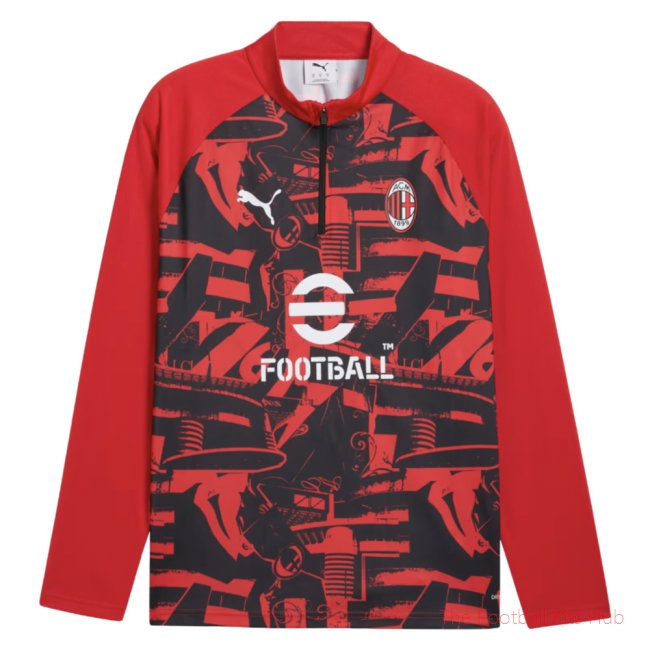 Premium AC Milan Warm Up 1/4 Zip 2026-2027 Top For Fans
