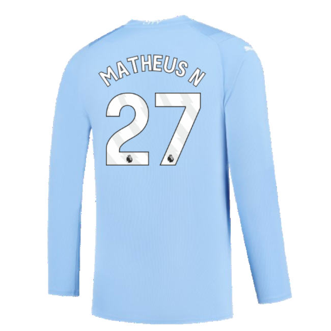 Authentic Manchester City 2023-2024 Puma Home Long Sleeved Shirt (s