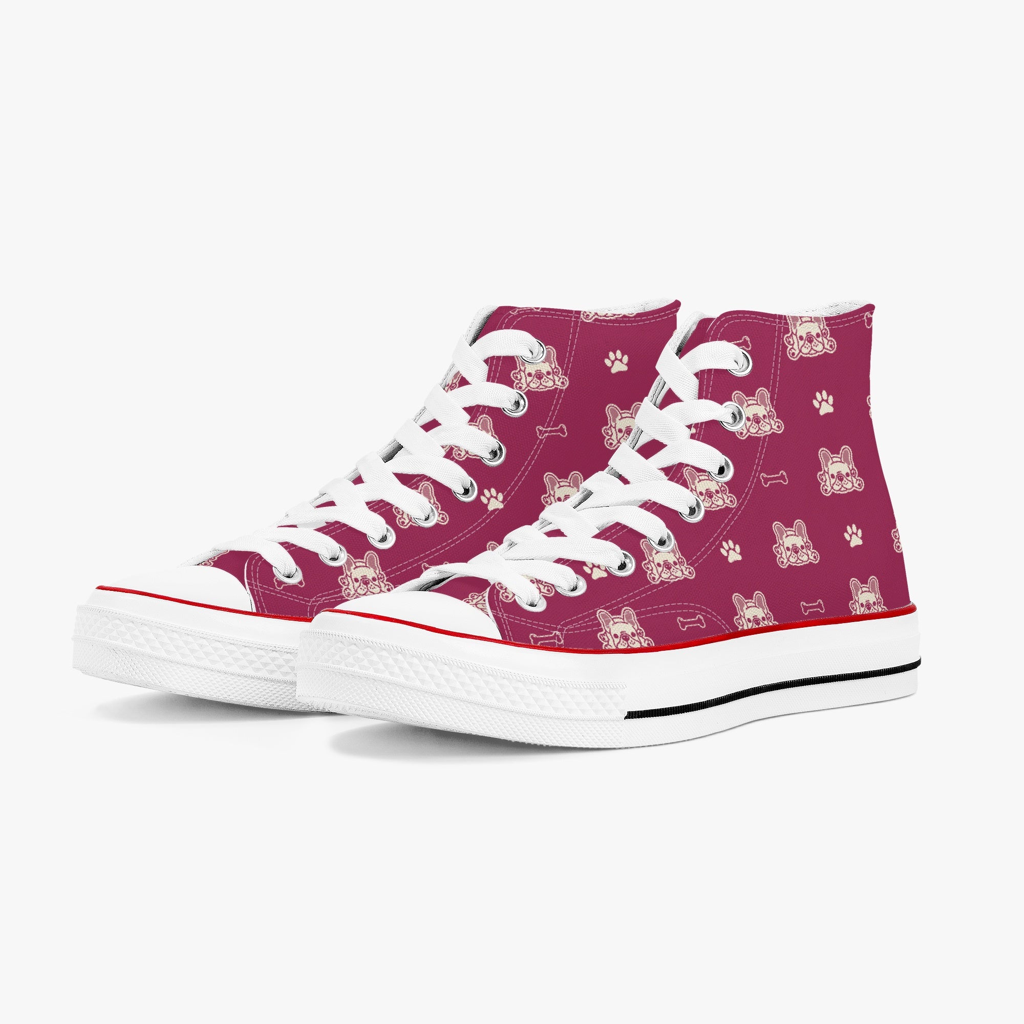 French Bulldog Hunter High Top Canvas Shoes Cozy Paw Wear