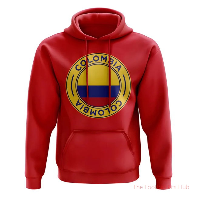Men Colombia Football Badge Hoodie (Red)