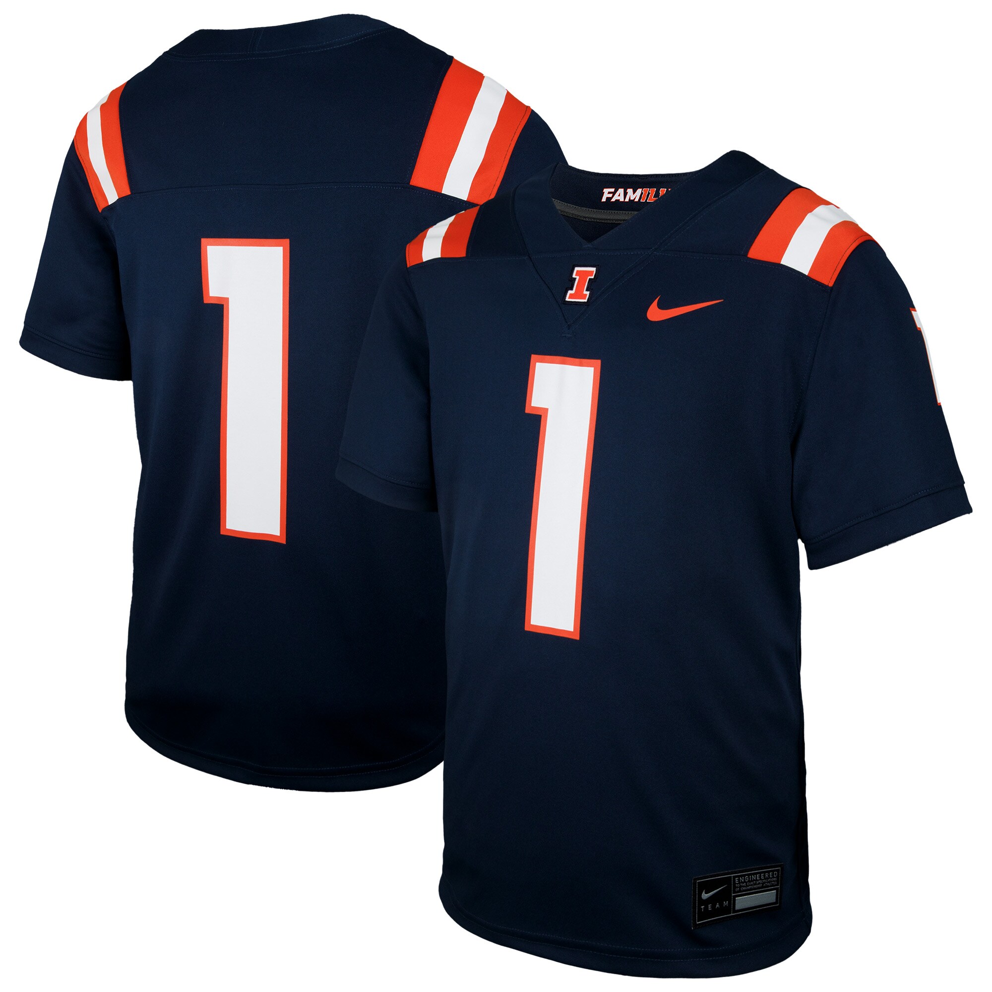 [DDG] Illinois Fighting Illini Youth Untouchable Replica Game Jersey - Navy