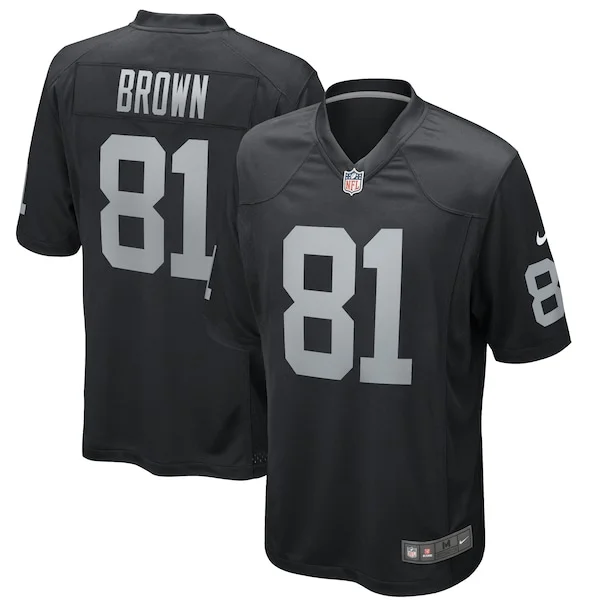None Tim Brown Game Jersey - Black | NFL Player Jersey | NFL Football