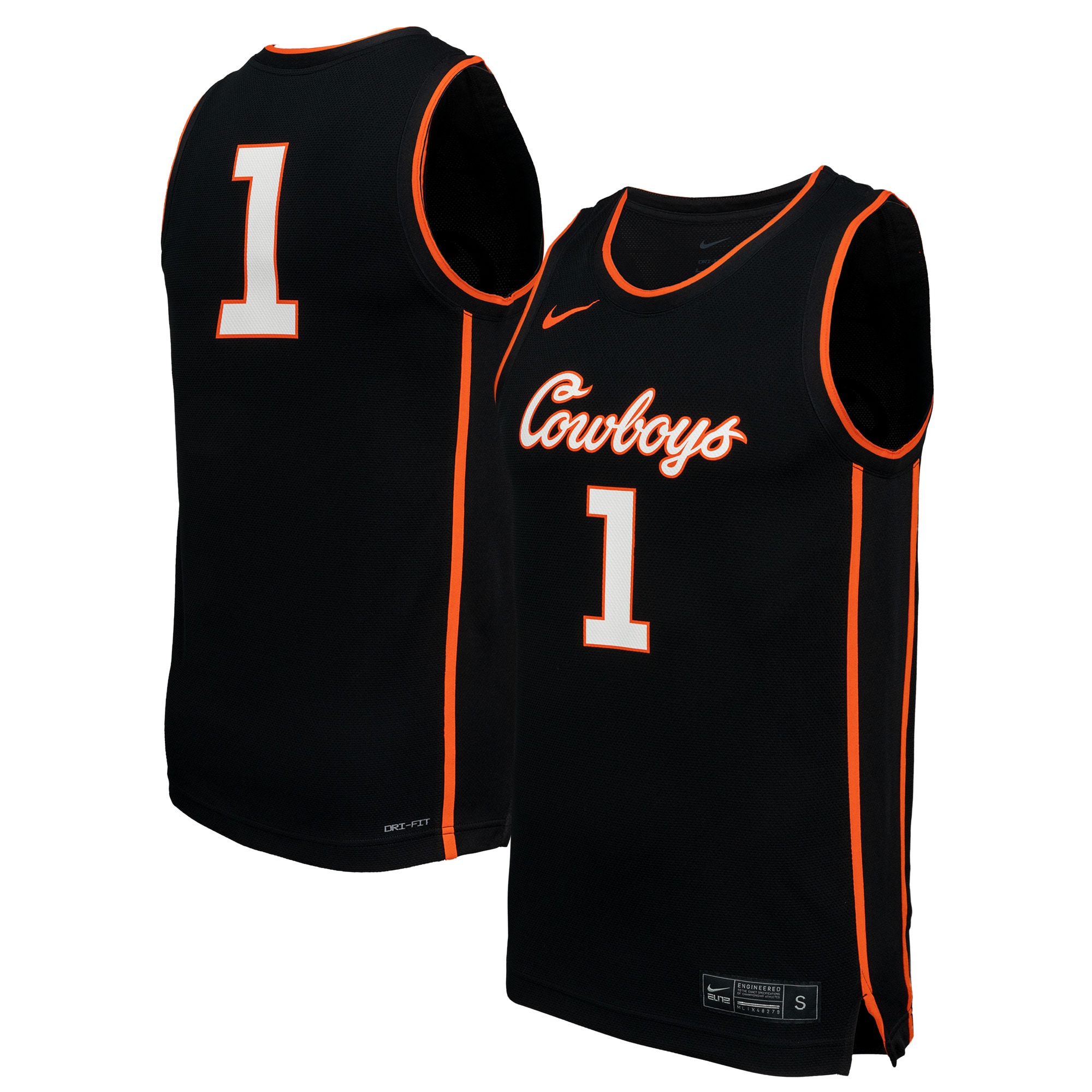 [NJP] Youth Oklahoma State Cowboys Replica Basketball Jersey - Black