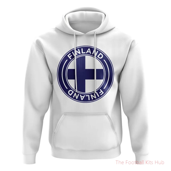 Men Finland Football Badge Hoodie (White)