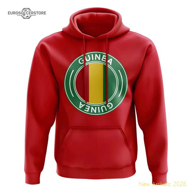 Top-grade Guinea Football Badge Hoodie (red) - Official Design