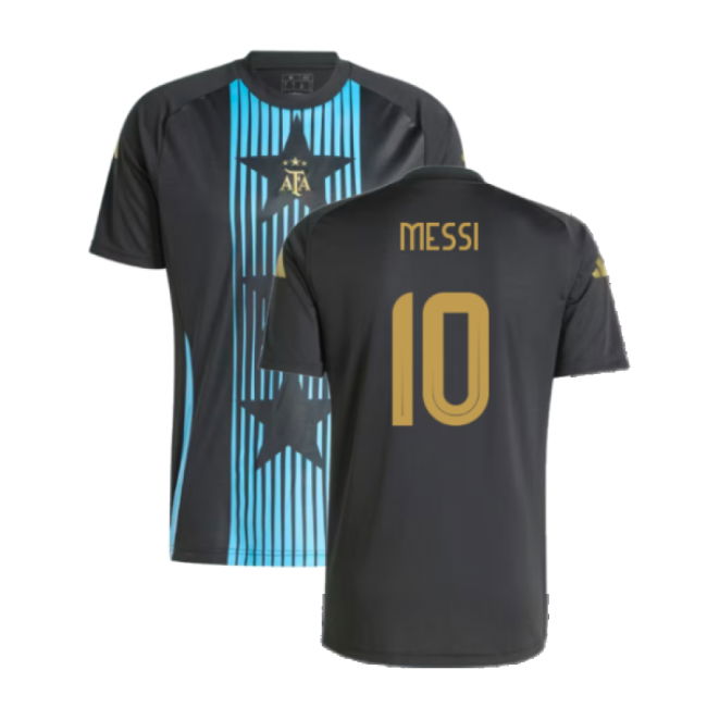National 2024-2025 Argentina Pre-Match Shirt (Black) (Messi 10)