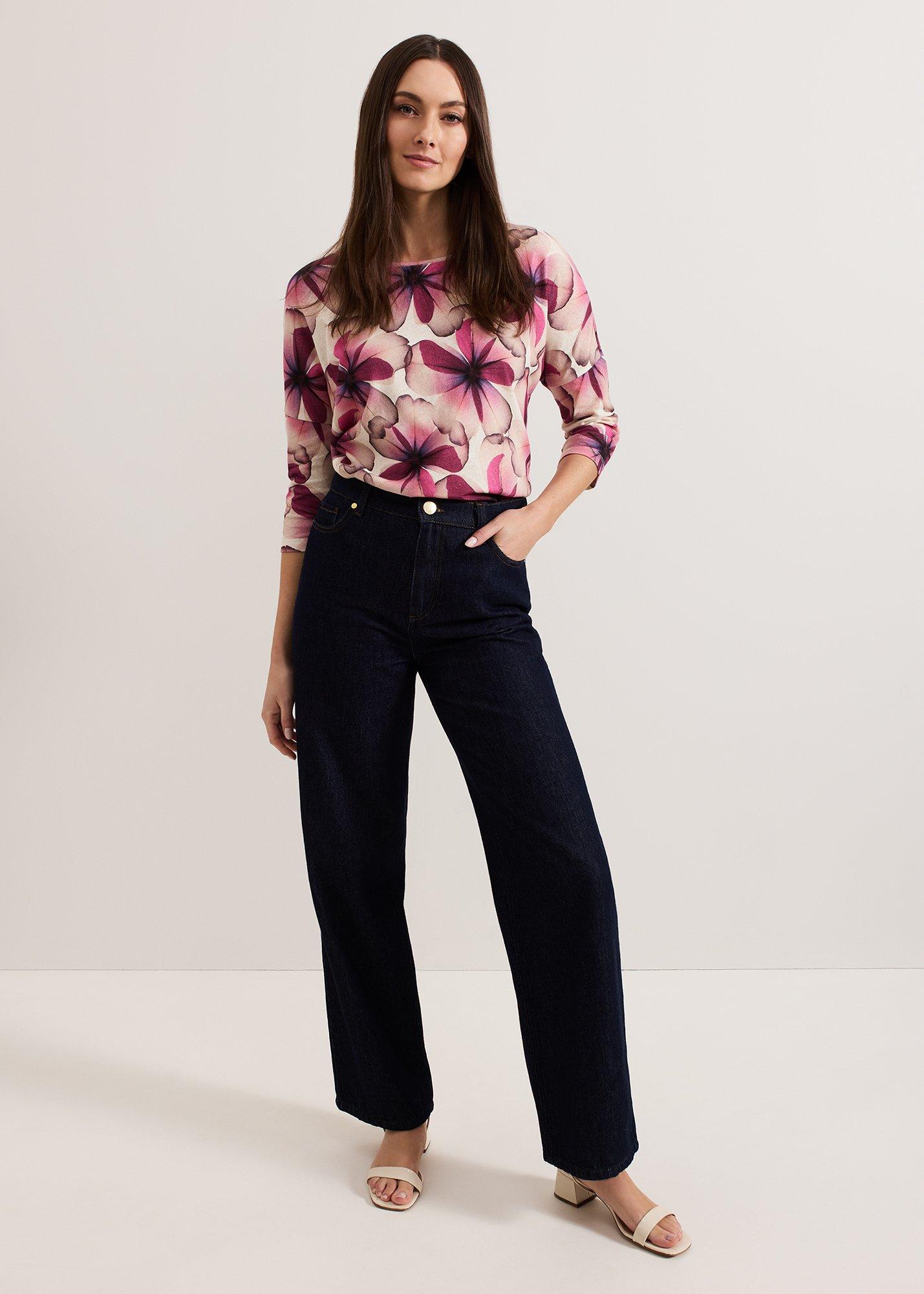 Nori Petal Print Linen Top