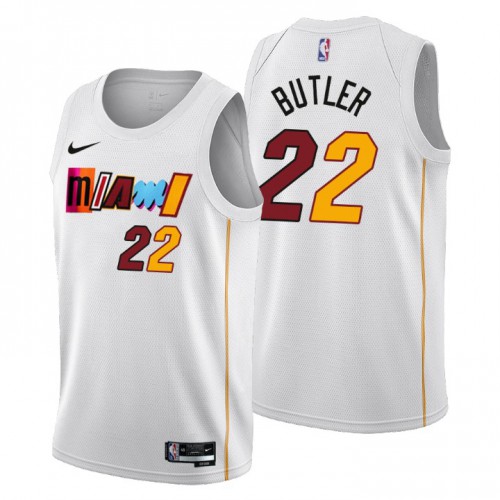 White Nike Jimmy Butler #22 Heat Jersey - Durable Fabric Game Day Wear