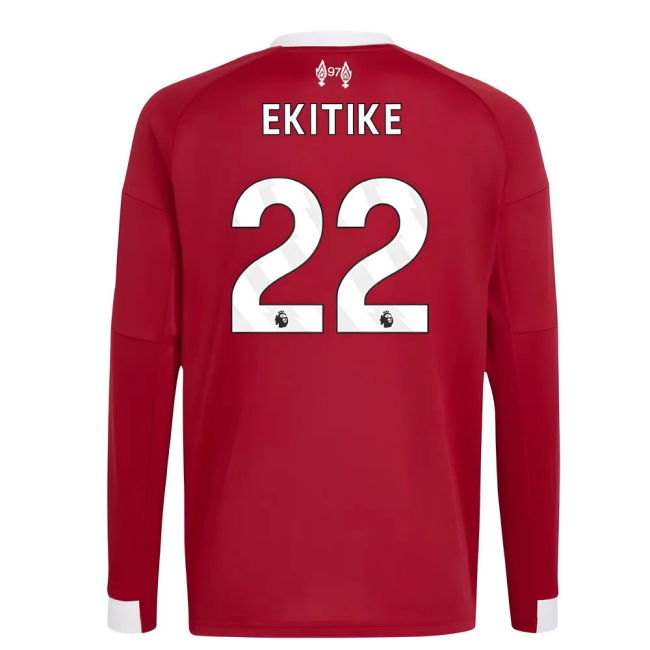 retro 2025-2026 Liverpool Long Sleeve Home Shirt (Kids) (Ekitike 22)