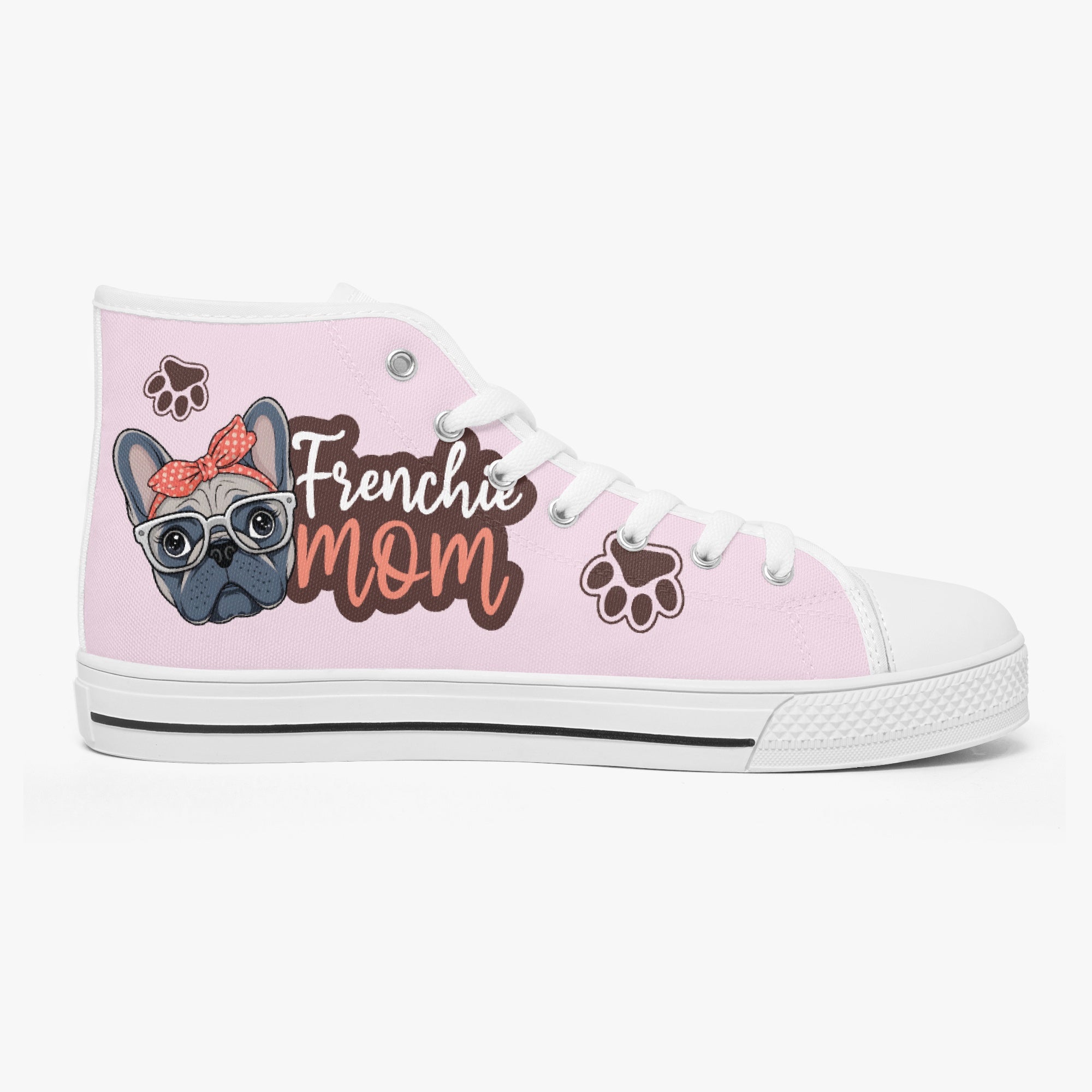 Frenchie Mom - Dog Owner Classic High-top Canvas Shoes Pet Owner Apparel