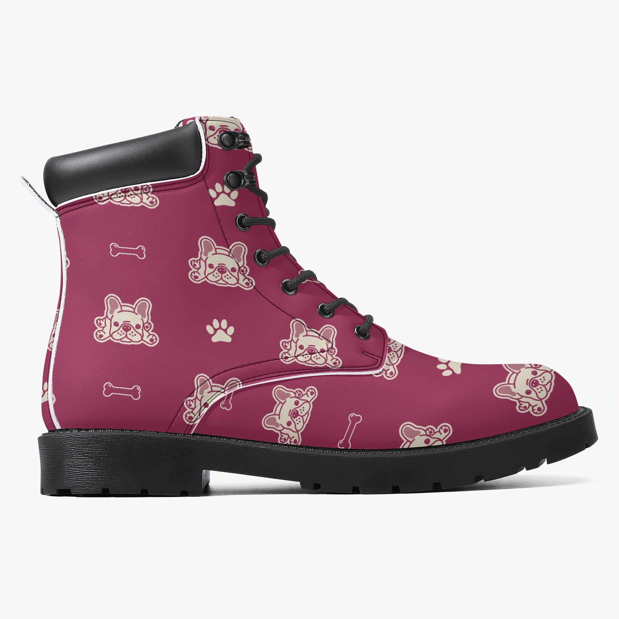 French Bulldog Themed Casual Leather Boot Everyday Use | Premium Quality