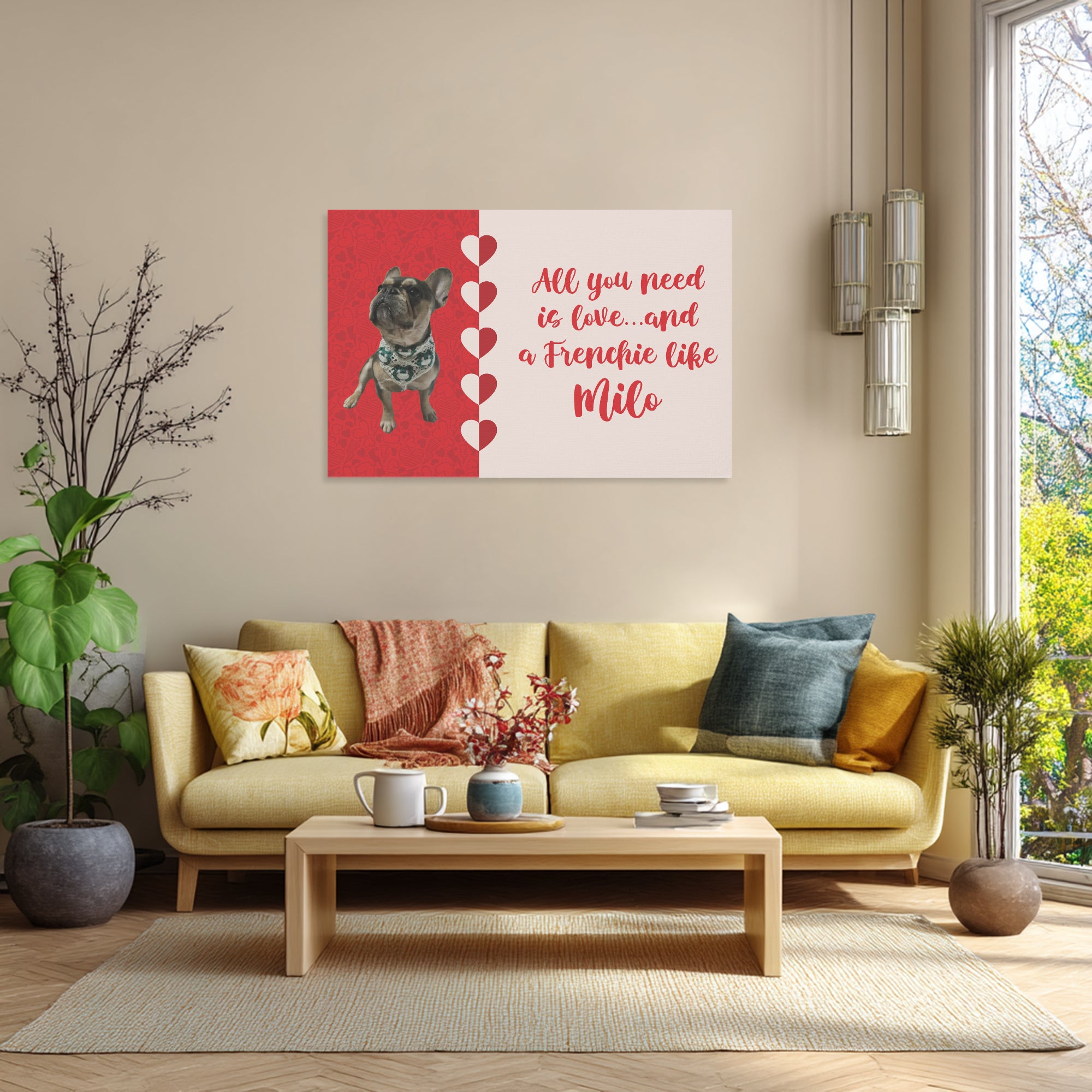 Sapphire - Personalized Adorable Frenchie Canvas Wall Art