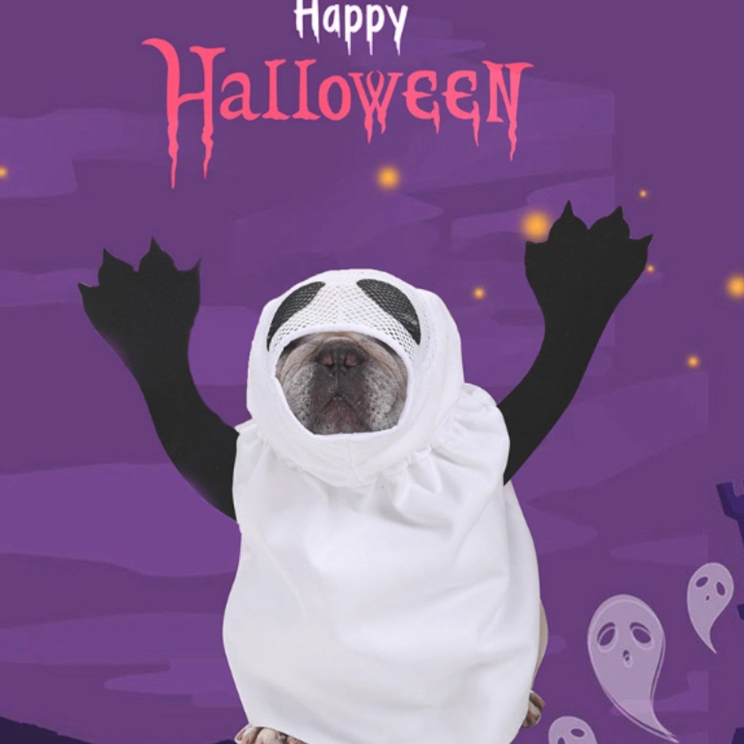 Premium Ghostuff Frenchie Ghost Costume – Spooky Cute Halloween Dog O...