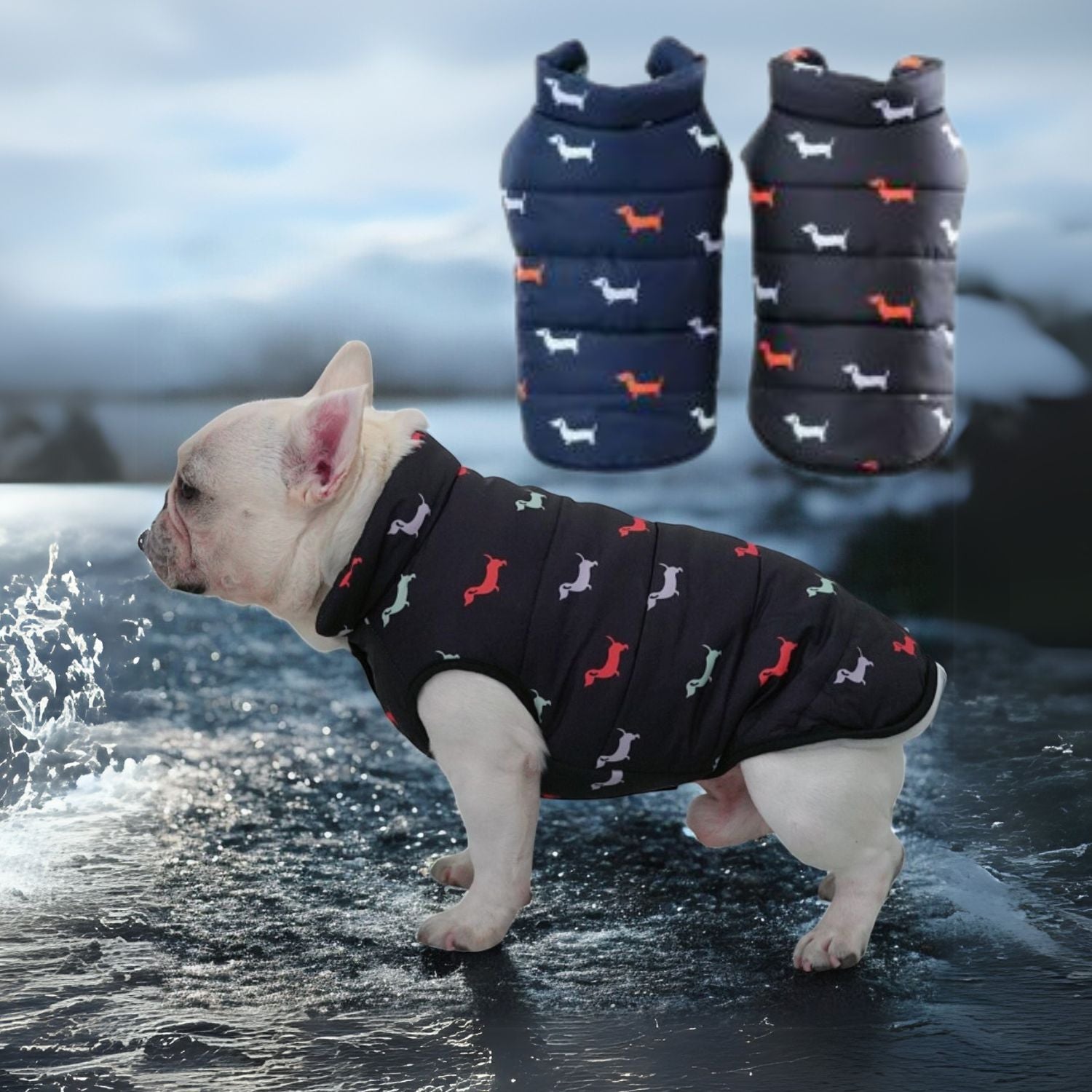 Frenchie-Fan Everpeak Ultimate Warmth Puffer Jacket For French Bulldo...