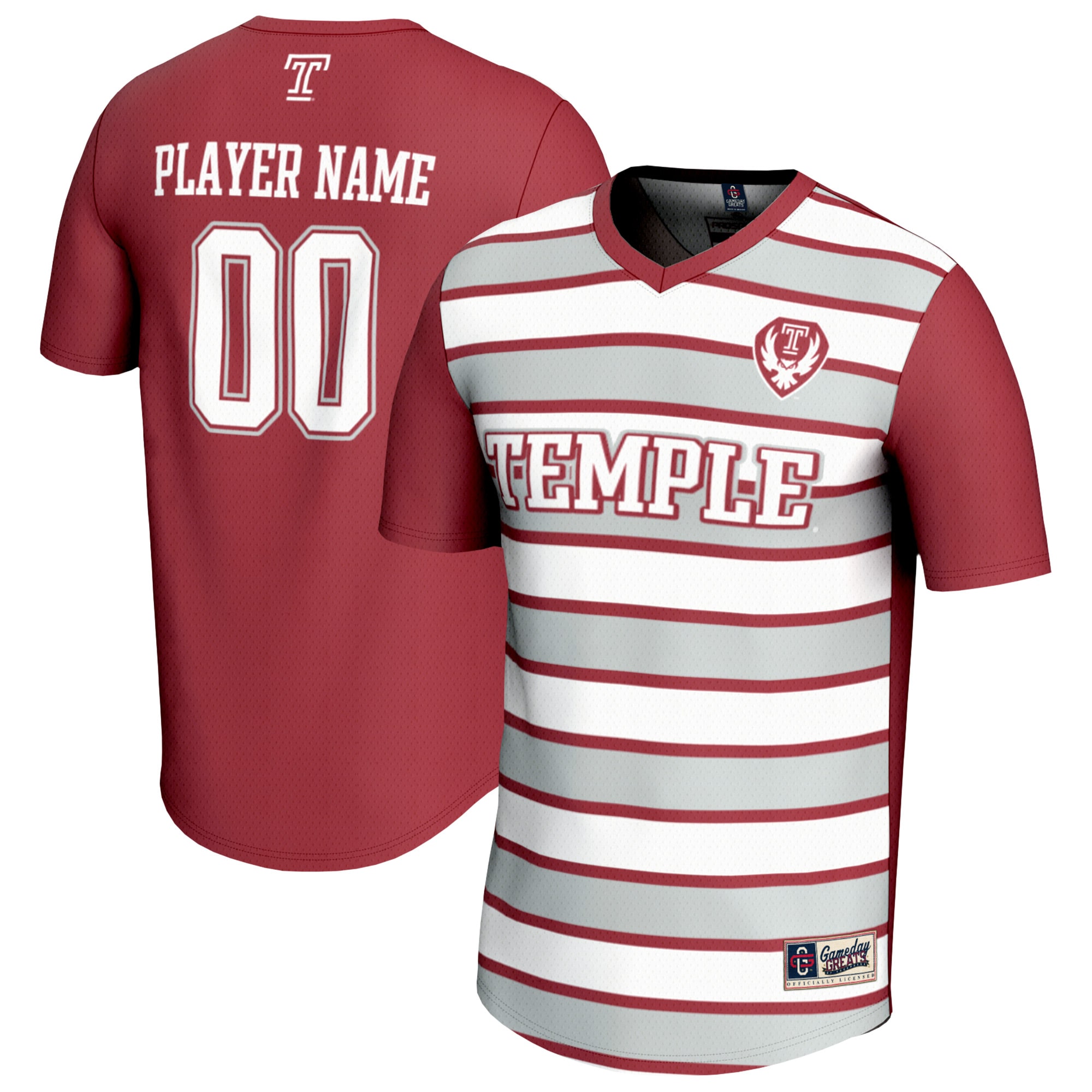 [LK] Temple Owls GameDay Greats Unisex Collegiate Men's Soccer NIL Pick-A-Player Fashion Jersey - Cherry/White