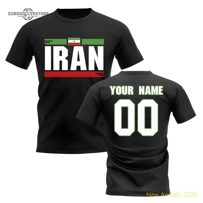 Superior Personalised Persian Stars Fan Football T-shirt (black)