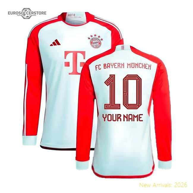 Performance 2023-2024 Bayern Munich Long Sleeve Home Shirt (Your Name)