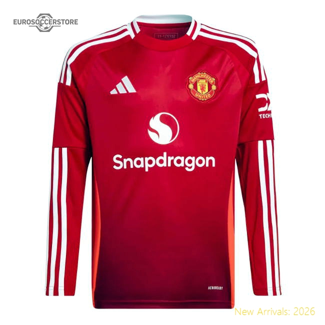 Performance Superior 2024-2025 Man Utd Long Sleeve Home Shirt Kids