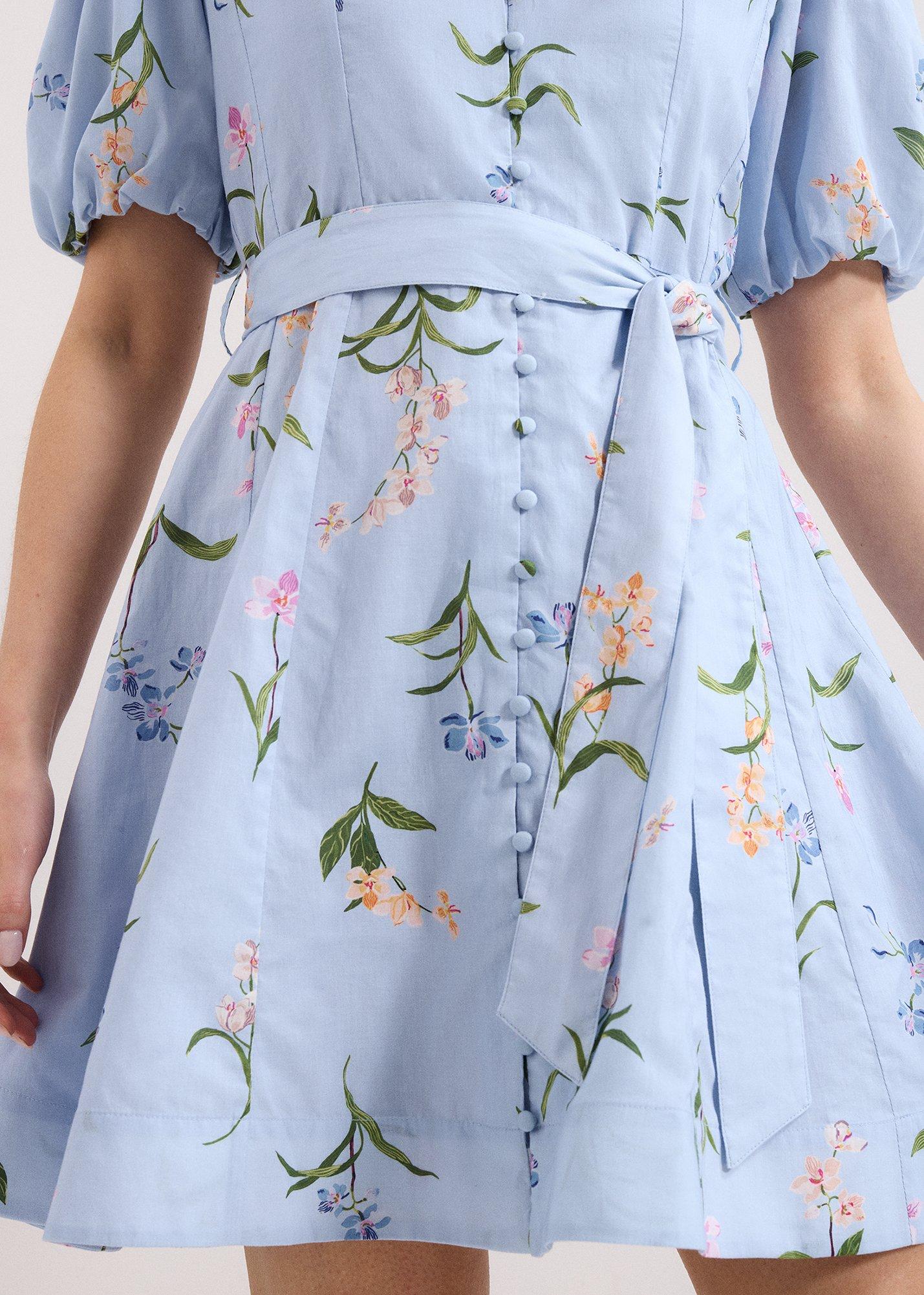 Velma Floral Blue Mini Dress