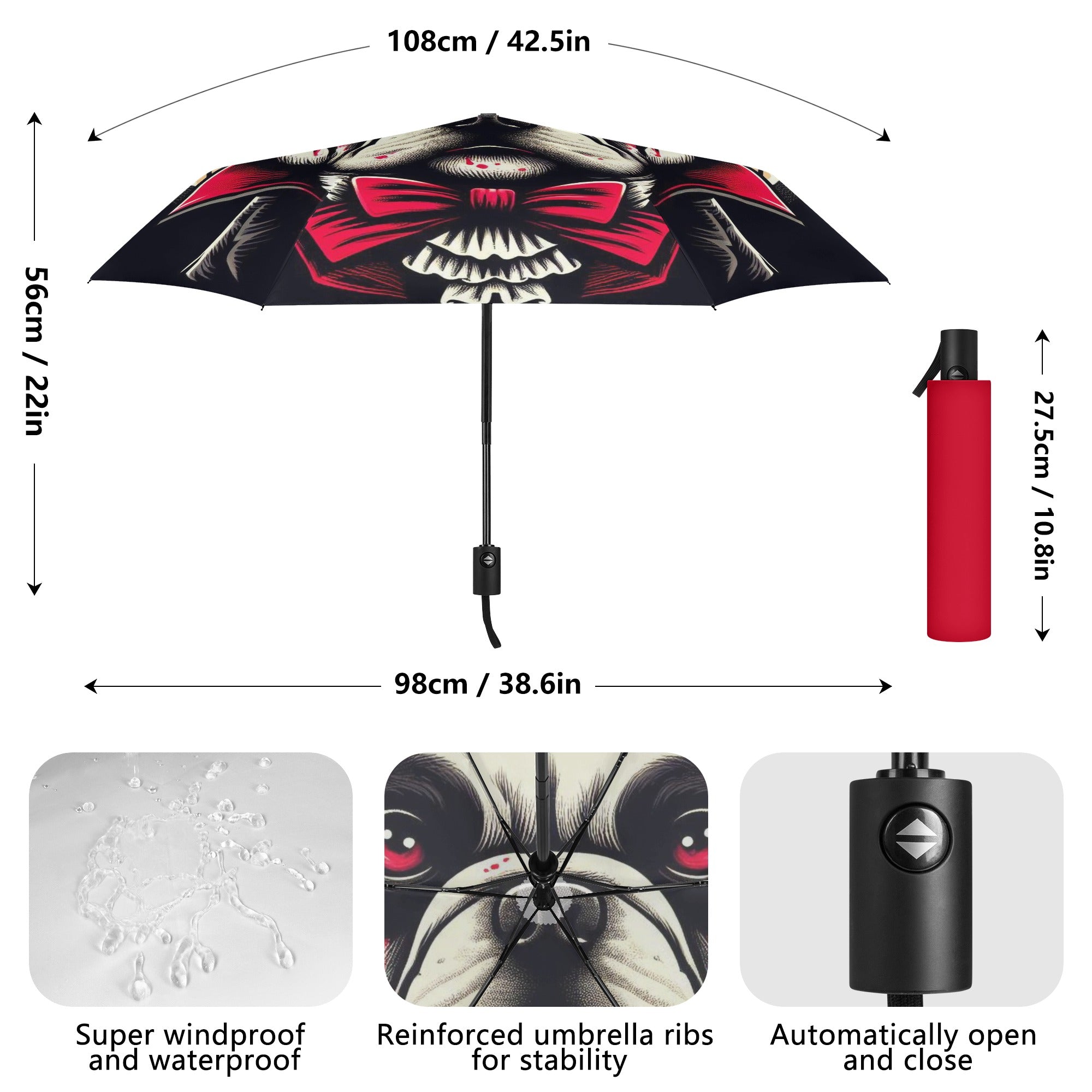 Comfortable Bailey - French Bulldog Umbrella Dog Supplies