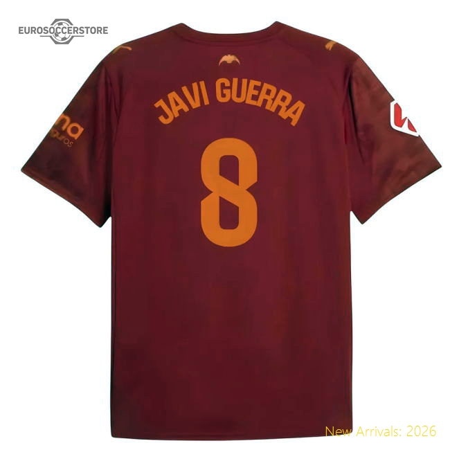 Premium-grade 2025-2026 Valencia Cf Road Jersey (kids) (javi Guerra 8)