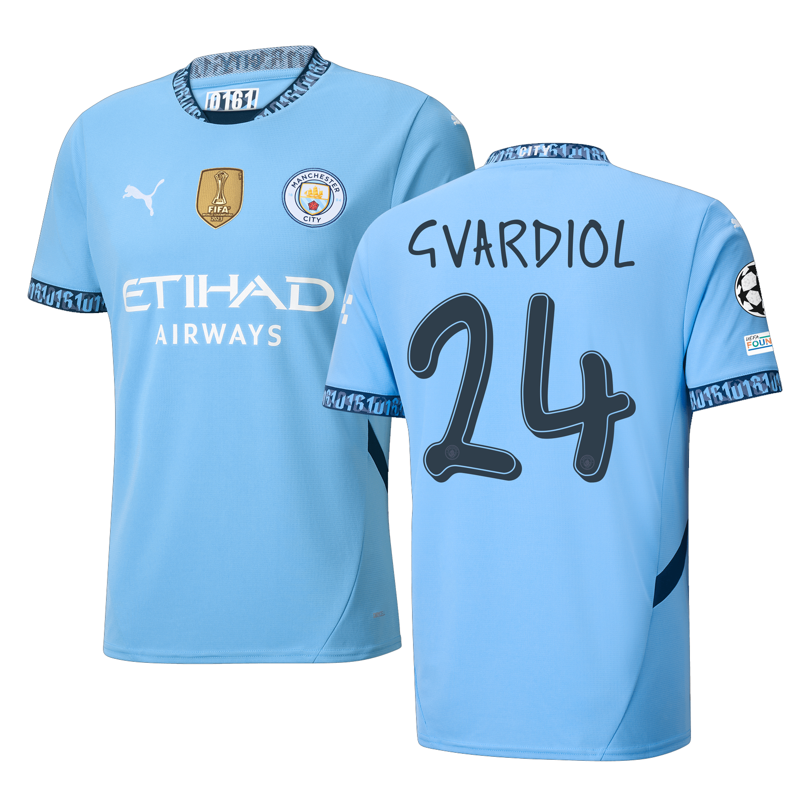 Manchester City FC Blue) 2024-2025 UCL Home Jersey – Authentic Shirt
