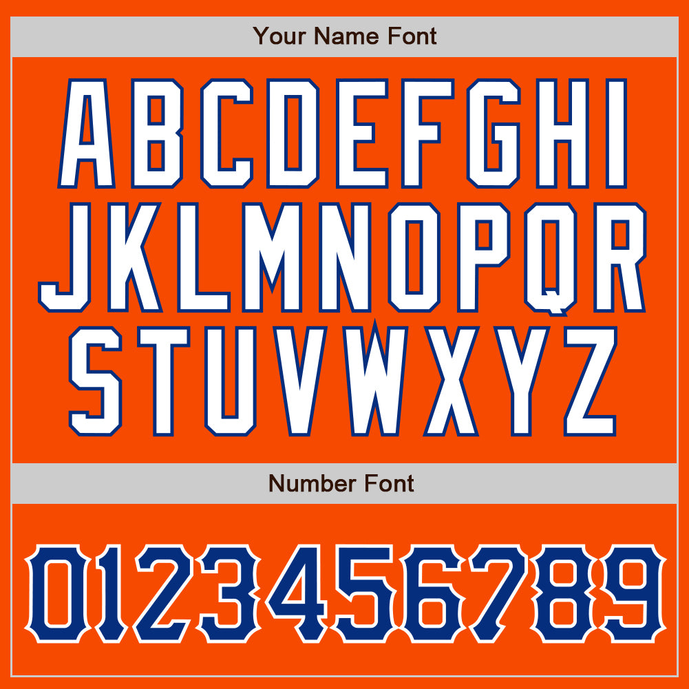 Custom Orange White Pinstripe Royal-White Authentic Baseball Jersey