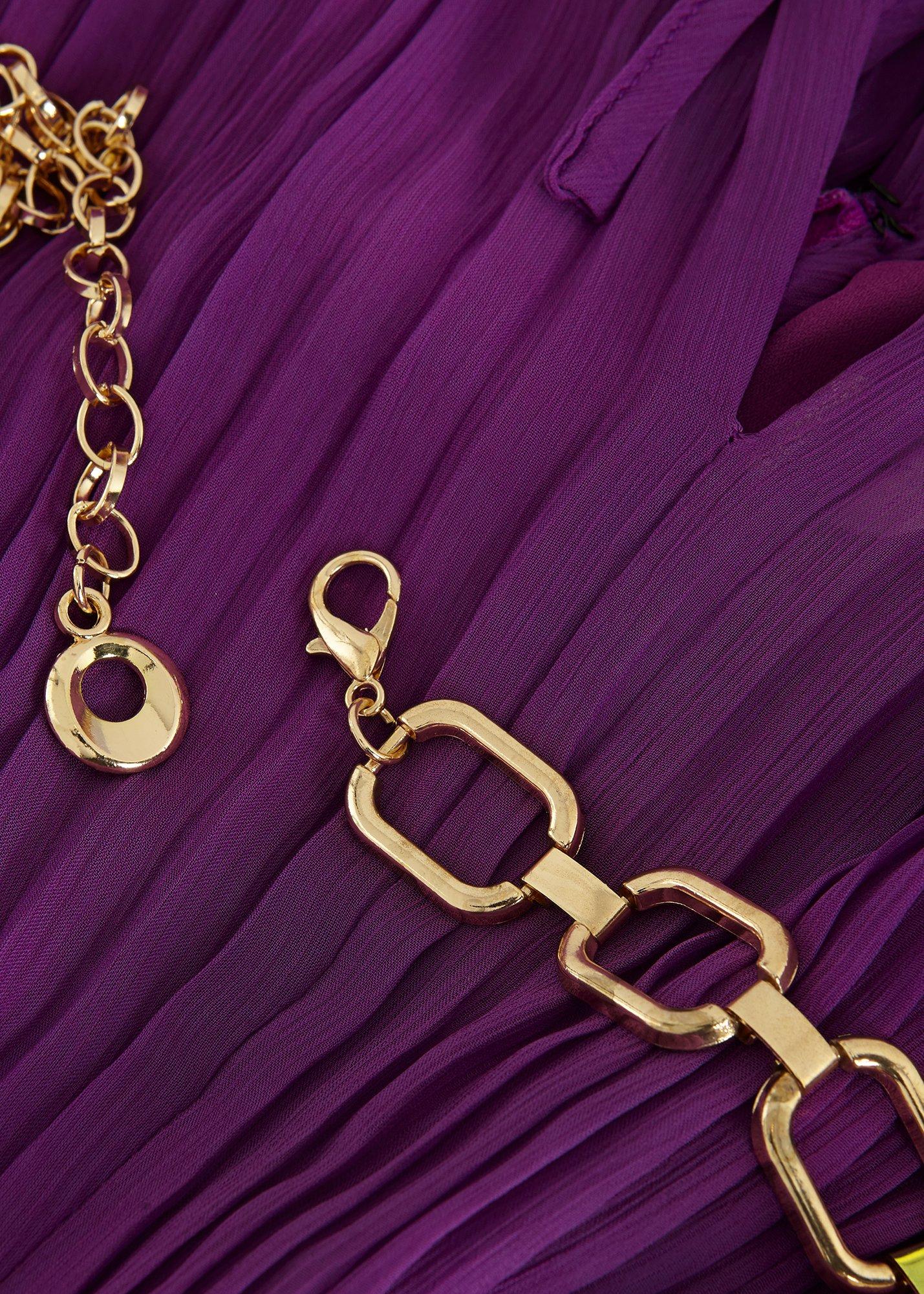 Petite Amal Purple Pleated Bodice Maxi Dress