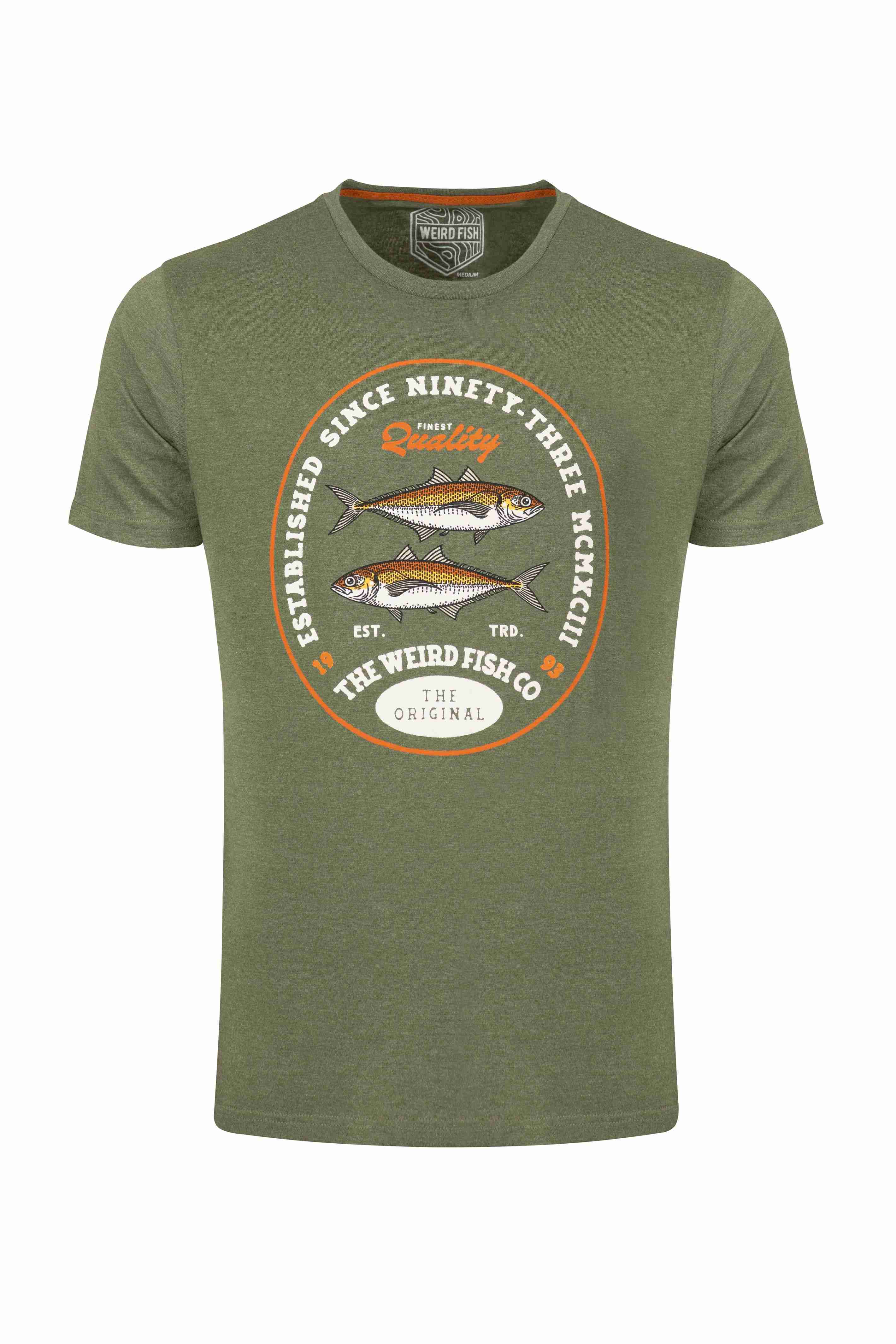 Fish Stamp Front Print Graphic T-Shirt Basil