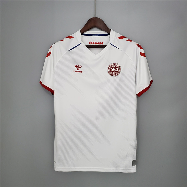Quick Dry Denmark Soccer Shirt Euro 2020 White Soccer Jersey