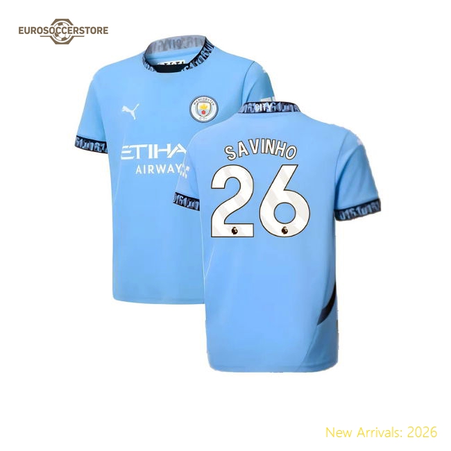 2024-2025 Man City Kids Kid-approved Savinho Jersey Puma Drycell