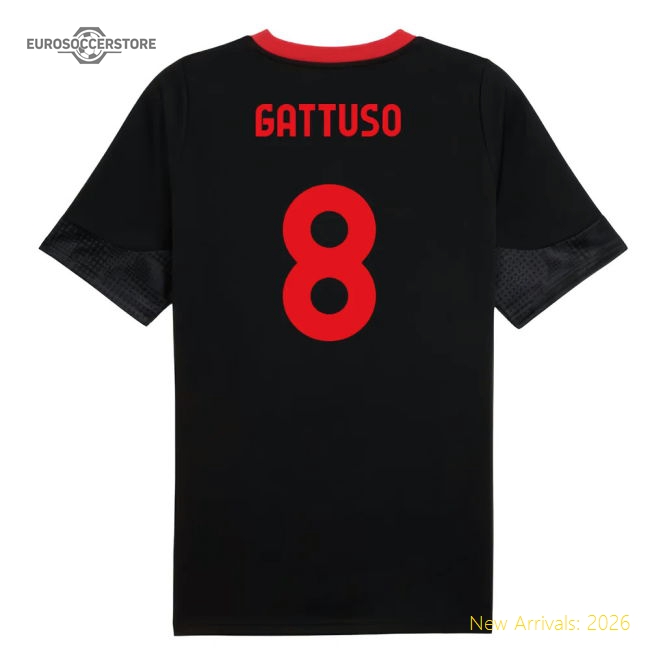 Pro Ac Milan Home Black) (gattuso Jersey Durable Moisture-wicking
