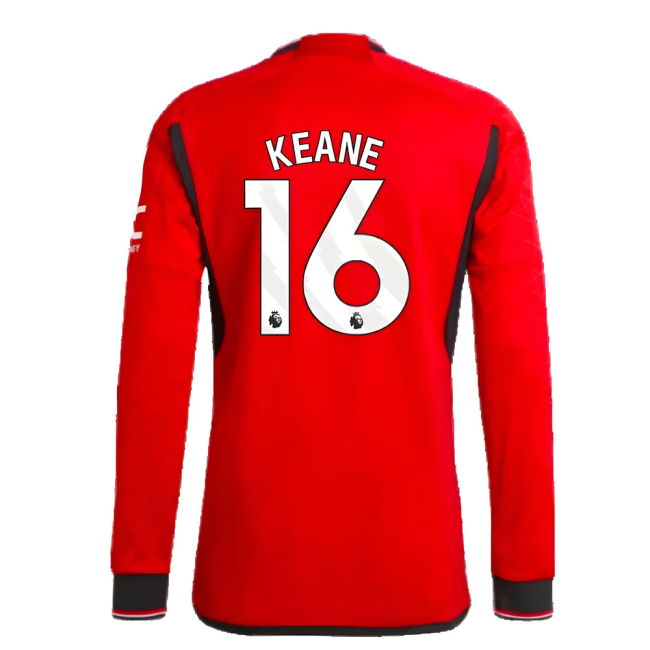 2023-2024 Man Utd Authentic Long Sleeve Home Top (Keane 16)