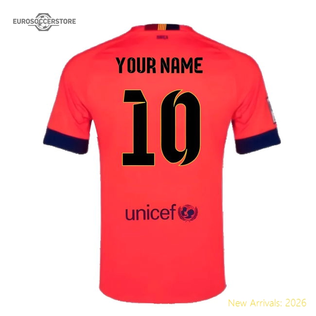 Match-Day Barcelona 2014-15 Away Shirt ((Excellent) L) (Your Name)
