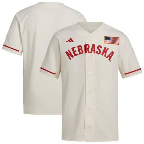 [NJP] Nebraska Huskers Replica Baseball Jersey - Cream