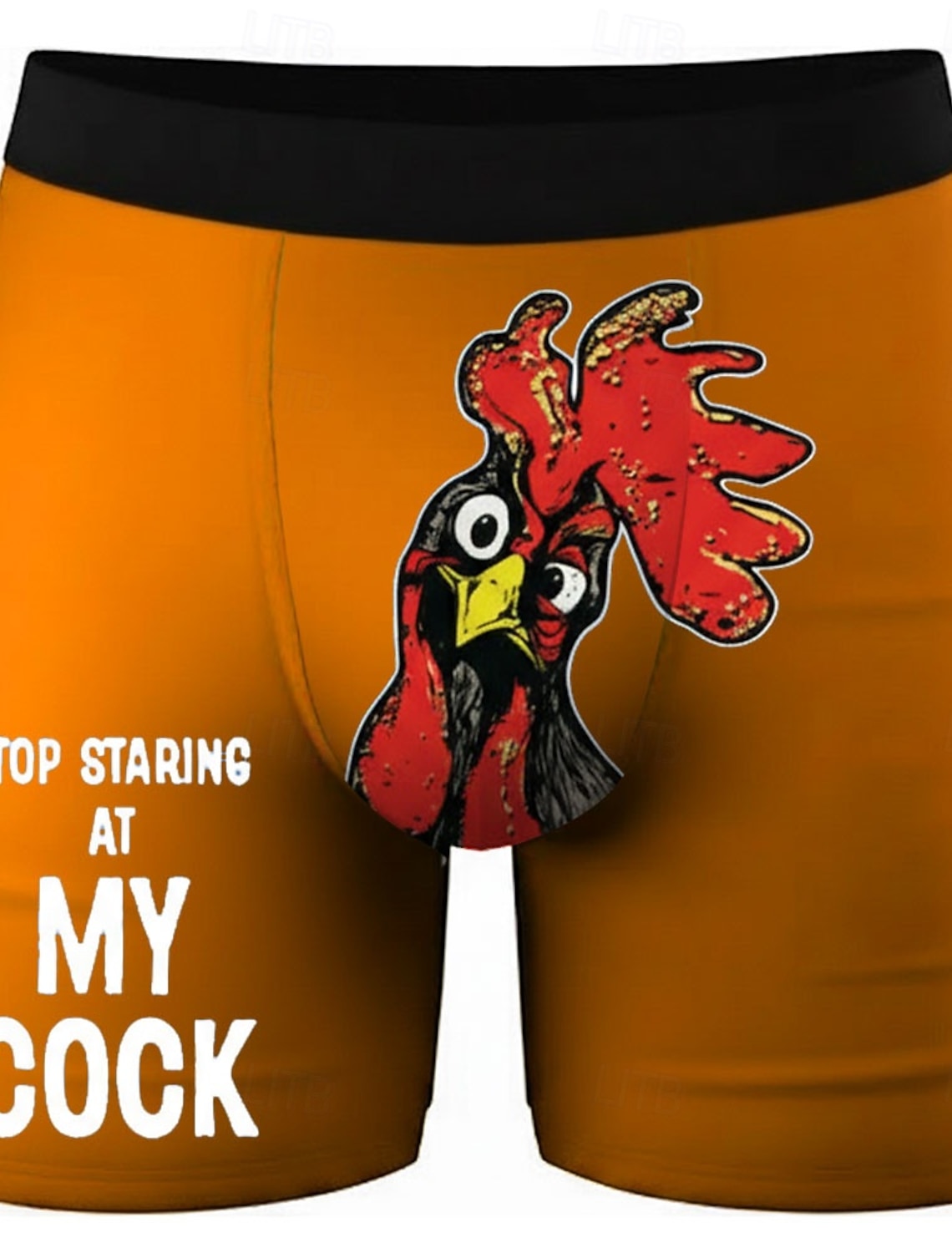Men's Rooster Chick Funny Slang Stretchy Boxer Briefs Swimming Trunks