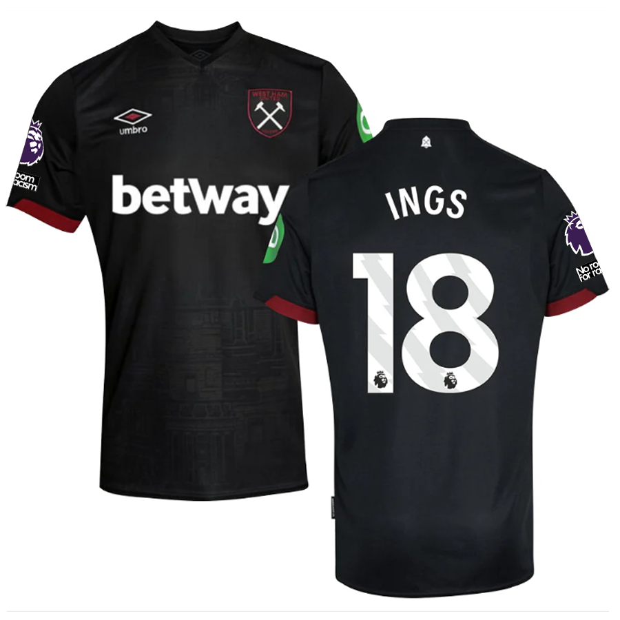 West Ham Danny Ings 2024-2025 UCL Away Jersey – Authentic Shirt