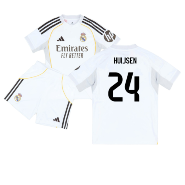 2025-2026 Madrid Real Madrid Home Kit Youth Kit (Huijsen 24)